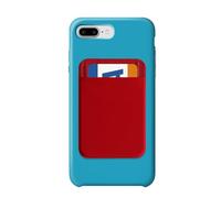 CLISPEED Phone Card Holder and 2pcs Red Pu Leather with Elastic Design No Sticky Residue Self Adhesive Mobile Phone Wallet for Secure Back Storage