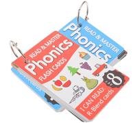CLISPEED Phonics English Word Cards with Random Cover Laminated Early Educational for Boys Cognitive Learning Flashcards for S Language Development