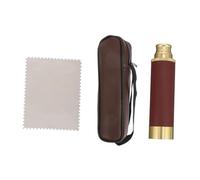 CLISPEED Pirate Monocular Telescope 25x30 Retro Stretch Single Binoculars Leather Case for Travel and Collectors Coffee Color