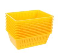 CLISPEED Plastic Coin Storage Baskets for Coins and Toiletries 12pcs Thickened Yellow Organizing Bins for Gaming Machines and Busy Environments