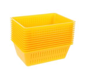 CLISPEED Plastic Coin Storage Baskets for Coins and Toiletries 12pcs Thickened Yellow Organizing Bins for Gaming Machines and Busy Environments