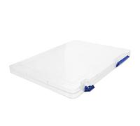 CLISPEED Plastic File Storage Box Portable Project Case Transparent Document Holder for Office Use with Design Suitable for Papers Magazines Invoices and Contracts