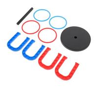 CLISPEED Plastic Horseshoes Ring Toss Game Set Engaging Outdoor for Hand Eye Coordination Lightweight Portable for Parties and Active Play