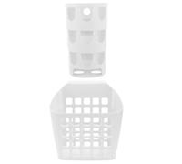 CLISPEED Plastic Rabbit Feeder Basket with Hollow Design Anti-waste Hay Holder Can be Fixed on Cage 2pcs White Long Serving Life for Small Animals for Guinea Pigs and Rabbits