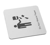 CLISPEED Please Save Paper Caution Sign Aluminum Composite Panel Silver Simple Stylish Message Board with Versatile Use Reminds Users to Save Paper for Offices Indoor