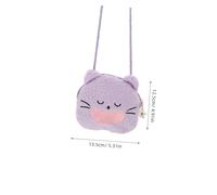 CLISPEED Plush Crossbody Bag for Small Cute Cartoon Cat Coin Purse Adorable Shoulder Handbag for Boys Practical Money Organizer