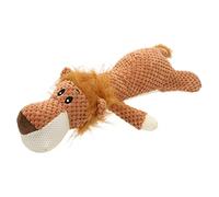 CLISPEED Plush Lion Dog Chew Durable Molar for Puppies Interactive Bite Resistant Pet Plaything to Teething and Prevent Boredom