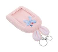 CLISPEED Plush Rabbit Card Pack Cute Keychain Photo Card Holder Korean Style Holder Plush Rabbit for School Office Student