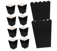 CLISPEED Popcorn Buckets Paper Containers Black 50Pcs 4.21X2.16In Reusable Snack Holders for Movie Nights Birthdays Festivals Weddings