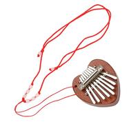 CLISPEED Portable 8 Keys Heart Shaped Kalimba Thumb Piano Lightweight Wooden Finger Piano with Metal Tines Comfortable Hand Feeling for Beginners Musical Instrument