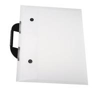 CLISPEED Portable A3 Art Portfolio Bag Button Design, White Art Storage Organizer for Artists, Large Poster Storage and Handheld Artwork Carrier for Travel and School