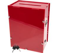 CLISPEED Portable Acrylic Ballot Box with Lock Red Decorative Voting Box for Desktop Use, Bright and Festive Colour Design, for Office Or Event Suggestions