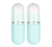 CLISPEED Portable Capsule Shaped Makeup Brush Holder with Adjustable Length for Travel, Blue Abs Retractable Foundation and Blush Brush Set, Lightweight and Stylish Cosmetic Tool for Makeup