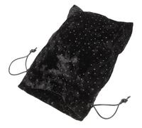 CLISPEED Portable Drawstring Tarot Bag Lightweight Made of Pearl Velvet with Delicate Design and Black Colour for Small Items and Tarot Cards Storage