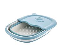 CLISPEED Portable Foot Bath Basin Folding Design Self-Service Massage Creative Barrel Shape Plastic Material for Family Use Home Soaking
