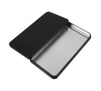 CLISPEED Portable Metal Box with Multiple Compartments Black Candy Storage Organizer for Cash Phone Jewelry Cash Container for Travel and Everyday Use