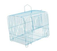 CLISPEED Portable Parrot Cage and Bird Carrier Metal Travel Cage Medium Blue Half-round for Parakeets Cockatiels Conures