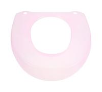 CLISPEED Portable Pink Plastic Toilet Seat Lid Cover - Waterproof, Washable O-Shape Cushion Ring - Reusable Bathroom Seat Protector for Travel and Home Use