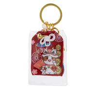 CLISPEED Portable Red Ox Year Keyring Festive Chinese Zodiac Fabric and Alloy Design, Compact Keychain Pendant for Backpack Or Accessories