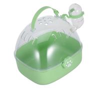 CLISPEED Portable Small Animal Carrier Cage with Secure Locking and Ventilation Slots Includes Water Bottle for Hamsters Gerbils Rabbits and Birds Stylish Avocado Green Travel Critter Case