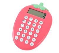 CLISPEED Portable Solar Calculator for Students Compact Lightweight Cartoon Strawberry Design Easy to Use Office Supply for Math Operations School Essentials