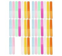 CLISPEED Portable Toothbrush Box Travel Case Set and Prevents Items from Falling Easy to Open and Close with 40pcs Abs Toothpaste Storage Containers Random Color for Business Trips