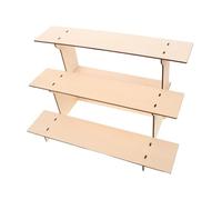 CLISPEED Portable Wooden Jewelry Display Stand with Shelves Lightweight Retail Organizer for Earrings Necklaces and Cards for Craft Fairs Farmers Markets and Tabletop Showcases