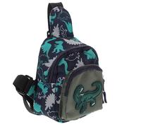 CLISPEED Pouch for Smooth Zipper with Comfortable, Feel Nylon and Dinosaur in Chest Bag Crossbody Blue Cartoon Style with Workmanship Children's Party and Street Photography