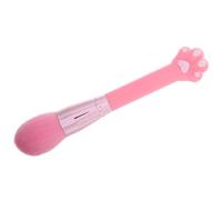 CLISPEED Powder Makeup Brush Foundation Brush Cat Paw-shaped Pink Nylon Bristles Plastic Handle Comfortable Grip Resistant to Shedding Stylish Cosmetic Tool for Face Makeup Travel