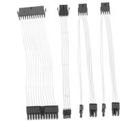 CLISPEED Power Supply Extension Cable Kit with White Sleeved Atx for GPU CPU Motherboard DIY
