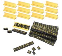 CLISPEED Price Display Cubes Aluminium Alloy and and, 16 Sets Adjustable Golden for Price Holders for Precise Pricing Presentation Streamlining Inventory Jewelry Retail Counters