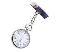 CLISPEED Professional Silver Alloy and Glass with Pin Design Pocket Watch and Easy to Wear Clip Hanging Watch for Families Studying Nursing Or Healthcare Settings