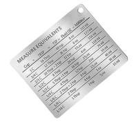 CLISPEED Professional Stainless Steel Measurement Conversion Chart Refrigerator Magnet with Hang Hole Design and Easy to Read Scale, Compact Kitchen Tool for Accurate Cooking and Baking