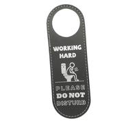 CLISPEED PU Leather Double Sided Washroom Door Hanger Sign Clear Please Come Do Not Disturb Messages Modern Decorative Restroom Door Signs for Office Restaurant School and Home Use
