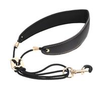 CLISPEED PU Leather Saxophone Neck Strap with Hook Comfortable and Lanyard for Alto Tenor Soprano Sax Easy Installation and Wear Resistant Saxophone Holder Belt in Black