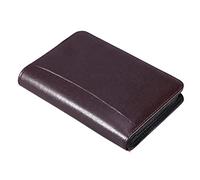 CLISPEED PU Leather Zipper Notebook Loose Leaf Business Notepad with Calculator Ring Binder Cardholder Pockets and Cash File Travel Agenda Manager for Office and Meetings Coffee Color