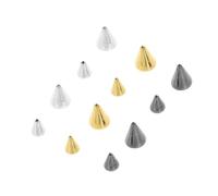 CLISPEED Punk Nail Art Accessories Metal Cone Spikes for Diy Crafts Flat Bottom Rivet Studs Nail Decoration Kits for Women Salon Home