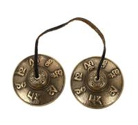 CLISPEED Pure Copper Meditation Cymbal Bell for Yoga and Religious Ceremonies, Handcrafted Small Cymbals Six-character Engraving, Tibetan Style Spiritual Mindfulness Instrument