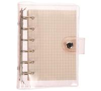 CLISPEED Pvc A7 Notebook Binder with Cover, Thick Paper Notepad for Students Accessory, Waterproof and Convenient to Carry, Fashionable Pink Six-ring Insert Loose Leaf Journal