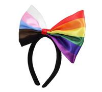 CLISPEED Rainbow Bowknot Headband for Women Stretchy Decorative Hair Accessory for Pride Parades Parties Daily Wear Firm Fit Comfortable Headband Vibrant Colors Eye Catching Design