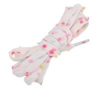 CLISPEED Rainbow Dot Shoelaces Polyester Flat Ribbon Lace with Pompom Decoration 140cm for Sneakers and Everyday Wear