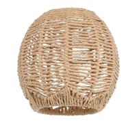 CLISPEED Rattan Drum Lampshade Chandelier Cover for Hot Pot Restaurant Pendant Lights and Wall Sconces Small Handmade Weave