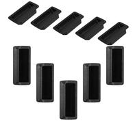 CLISPEED Recessed Cabinet Handles Made of Sturdy Abs Black 10pcs Flush Pull Finger Inserts with Industrial Grade Security and No Edges, Modern Style for Sliding Doors and Drawers