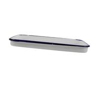 CLISPEED Rectangular Enamel Baking Tray Nonstick Roasting Pan for Oven Use Multipurpose Retro Style Glazed Surface Easy Clean and Store for Bread Cakes Pastries