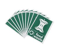 CLISPEED Recycling Stickers with High Visual Impact 10pcs Self-Adhesive for Food Waste and Easy Removal, Green Stickers to Raise Awareness About Waste for Walls and Other