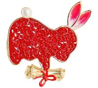 CLISPEED Red Brooch Pin Adorable Collar Pin for Clothes with Copper and Rhinestone Material That Does Not Damage Clothes for Christmas and Is Suitable for Bags and Backpacks