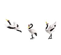 CLISPEED Red-crowned Crane Black Plastic Material and 3pcs Lifelike Micro Landscape Bonsai Decor Realistic Appearance for Living Space and Micro Landscape Decorations
