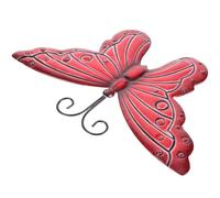 CLISPEED Red Iron Butterflies Wall Hanging Ornament with Creative Appearance and Simple Structure, Easy to Install Decorative Pendant for Kitchens and Fence Ornament