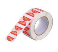 CLISPEED Red Paper Price Labels Stickers with Writeable Surface for Retail Stores and Advertising Convenient to Store Price Decals for Goods Pricing
