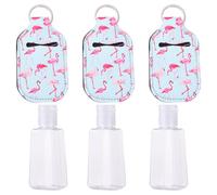 CLISPEED Refillable Bottles Lotion Soap Hand Soap Refill 30ml with Flip-cap 3 Set Portable Neoprene Protective Bottles and Keychain Holder for Travel for Easter Basket and Party Favors